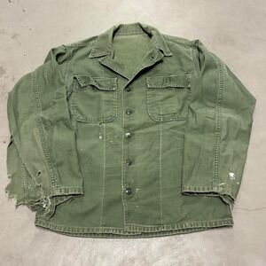 Vintage 50s\60s thrashed military OG-107 combat shirt